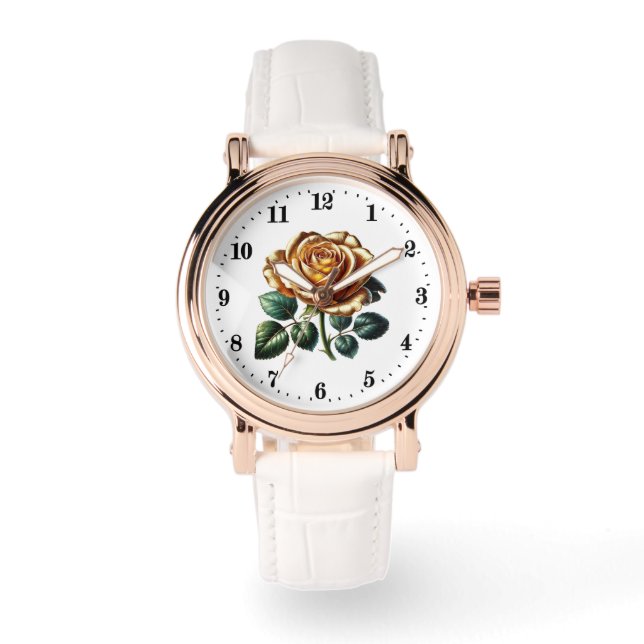 Relógio Amantes de rosa de fantasia elegante (Frente)