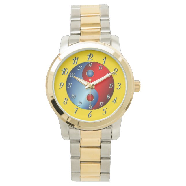 Relógio Amarelo Amarelo Unisex Yen Yang Watch (Frente)