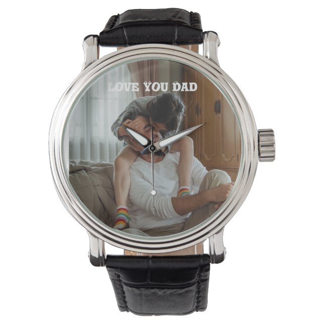 Relógio Ame você pai < Fotografia personalizada Watch (Frente)