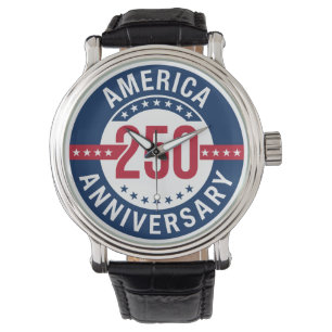 Relógio América 250 Aniversário Vermelho, Branco e Azul