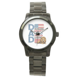 Relógio American flag Dad Lion Patriotic Watch