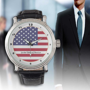 Relógio American Flag & United States fashion USA /design