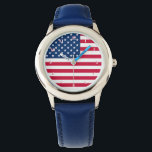 Relógio American Flag Watch<br><div class="desc">USA Flag Watches - Estados Unidos da América - Flag - Patriotic - Independent - day de independência - 4 de julho - Personalizável - Escolher / Adicionar Seu Texto / Cor Exclusivo - Faça sua Oferta Especial de Observação - Redimensionar e mover ou remover e adicionar elementos / imagem...</div>