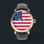 Relógio American Flag Watch USA Patriotic Gift<br><div class="desc">USA Flag Watches - Estados Unidos da América - Flag - Patriotic - Independent - day de independência - 4 de julho - Personalizável - Escolher / Adicionar Seu Texto / Cor Exclusivo - Faça sua Oferta Especial de Observação - Redimensionar e mover ou remover e adicionar elementos / imagem...</div>