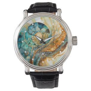 Relógio Ammonite Gem Fossil Watch