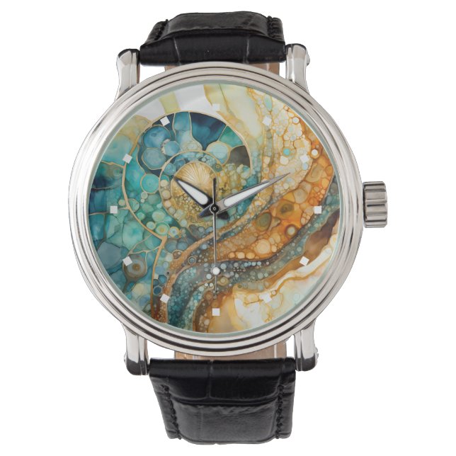 Relógio Ammonite Gem Fossil Watch (Frente)