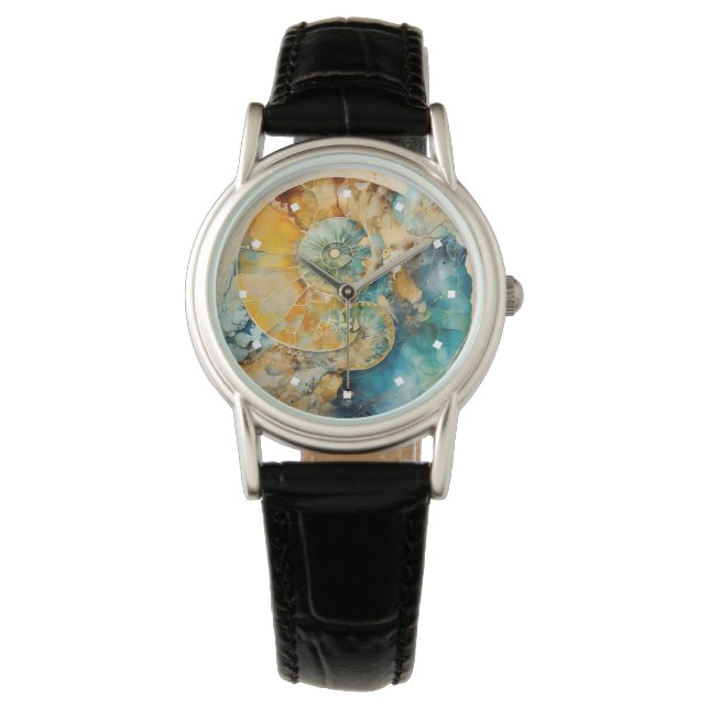 Relógio Ammonite Gem Fossil Watch (Frente)
