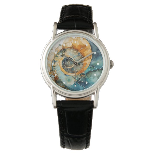 Relógio Ammonite Gem Fossil Watch (Frente)