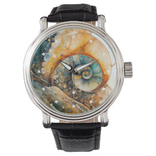 Relógio Ammonite Gem Fossil Watch