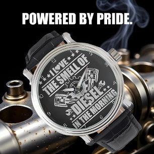 Relógio Amo aquele Cheiro de Diesel pela Manhã