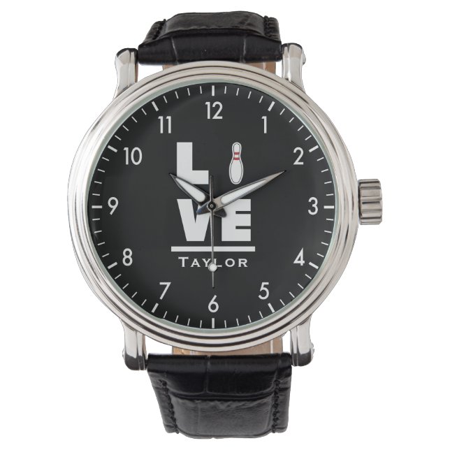 Relógio Amor E Vivo Tenpin Boliche Bowler Sports Fan (Frente)