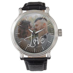 Relógio Amor Moderno Monograma Personalizado de Casamento