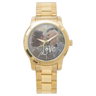 Relógio Amor Moderno Monograma Personalizado de Casamento 