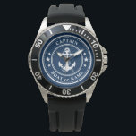 Relógio Ancoragem Náutica e Corda Capitão Marinho de Nome<br><div class="desc">Ancoragem e corda náutica com Capitão Rank ou outro título e seu nome ou nome do barco em um relógio de pulso Na moda. Este Pocket Watch personalizado não só vai chegar o tempo, como também é uma peça divertida de conversa. Perfeito para o Dia de os pais, mas também...</div>