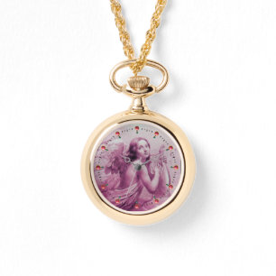 Relógio ANGEL JOGANDO LYRA SOBRE AS NUVENS A Rosa