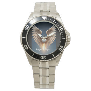 Relógio Angel Wings Stainless Steel Bracelet e Watch