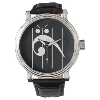 Relógio Angry Bass Clef Watch BLACK, NEGRO!