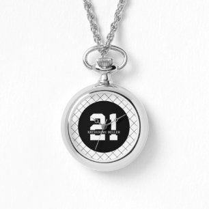 Relógio Aniversário de 21 anos personalizado moderno e ele