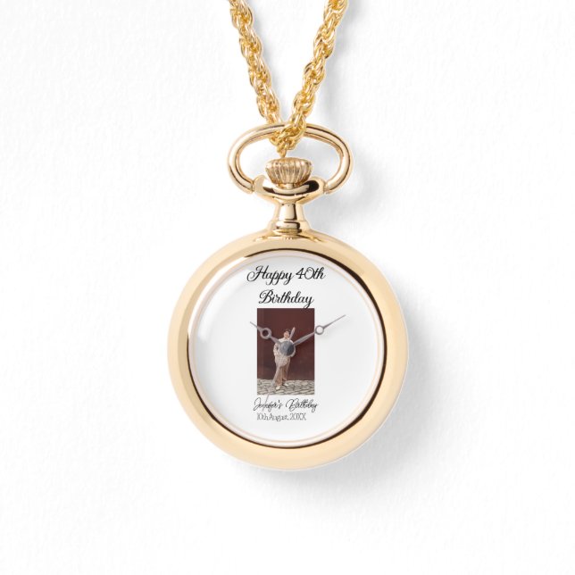 Relógio Aniversário de 40 anos feliz, simples e simples (Frente)