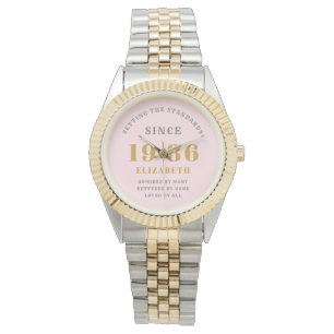 Relógio Aniversário de 40 anos Personalizado 1986 Rosa Dou