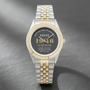 Relógio Aniversário de 80 anos 1946 Elegante Preto Branco