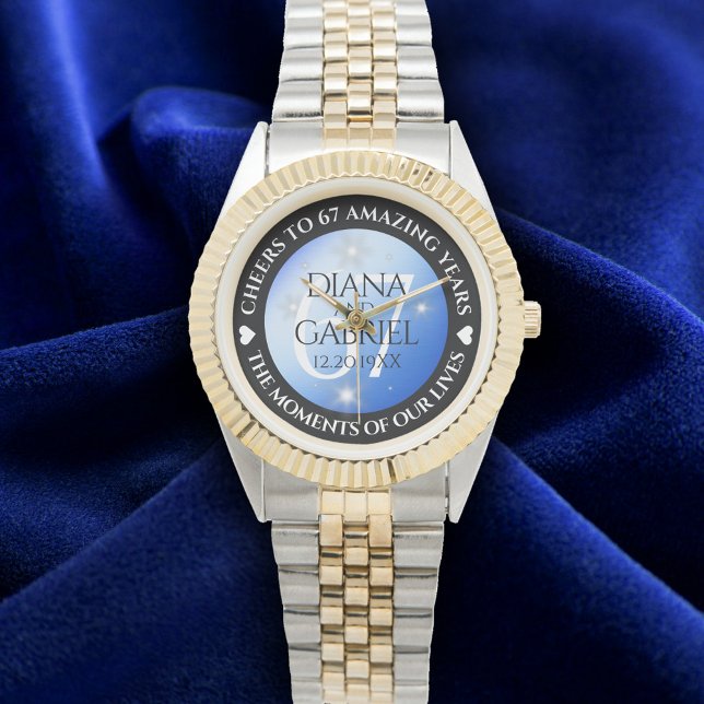 Relógio Aniversário de Casamento da 67ª Estrela Sapphire (Elegant 67th Star Sapphire Wedding Anniversary Wristwatch Cover Photo)