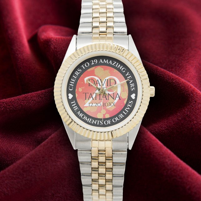 Relógio Aniversário de Casamento da Elegante 29 Garnet (Elegant 29th Garnet Wedding Anniversary Wristwatch Cover Photo)