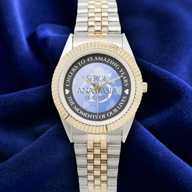 Relógio Aniversário de Casamento do Elegante 45º Sapphire (Elegant 45th Sapphire Wedding Anniversary Wristwatch Cover Photo)