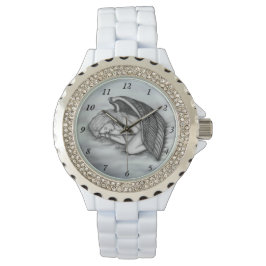 Relógio Anjo dormindo nas nuvens do céu