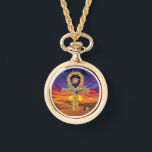 Relógio Ankh Necklace Watch<br><div class="desc">Por mais de 5.000 anos, Ankh tem sido um símbolo da vida eterna. Ankh forma uma chave representando a união feminina/masculina e o ciclo de vida. O manípulo oval da chave não tem início nem fim, representando a eternidade celestial. A cruz repousa na Terra, como o Sol no horizonte onde...</div>