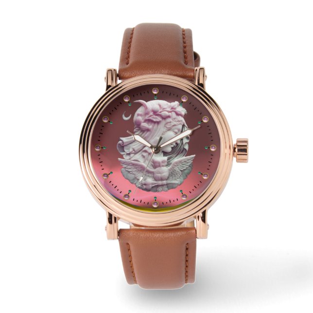 RELÓGIO ANTIQUE CAMEO, LUA DA NOITE COM OWL (Frente)