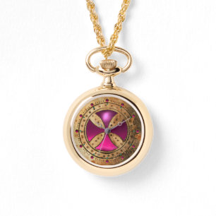 Relógio ANTIQUE TEMPLAR CRUZADO Pink Fuchsia Gem