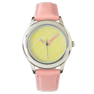 Relógio anúncio amarelo pastel personalizado de cor sólida