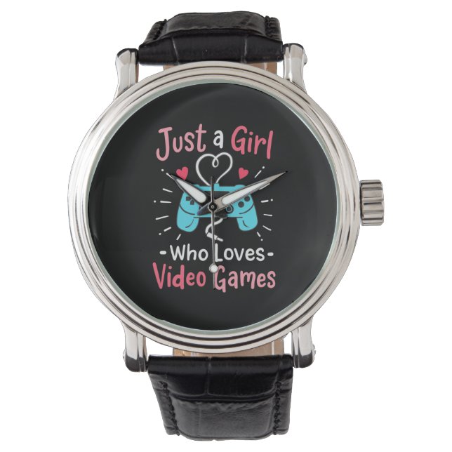 Relógio Apenas Uma Menina Que Adora Videos games (Frente)