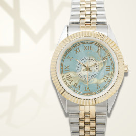Relógio Aqua Marble Roman Numeral Watch - Eid Gift