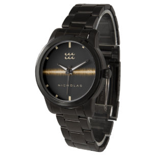 Relógio Aquarius Zodiac - Sinal Dourado Legal de Linha Lev