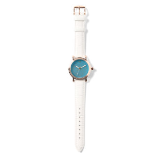 Relógio Aqueous Rose Gold White Leather Watch