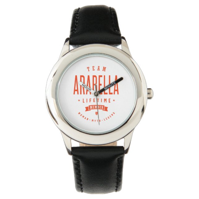 Relógio Arabella Personalizado Nome Aniversário Presente (Frente)