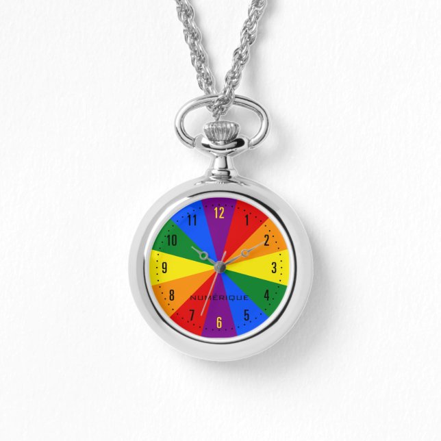 Relógio Arco-íris LGBTQ Orgulho Americano Diversidade Expl (Frente)