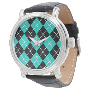 Relógio Argyle Turquesa Retro