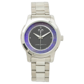 Relógio Aries Símbolo de Símbolo Zodiac Galáxias Estrelas