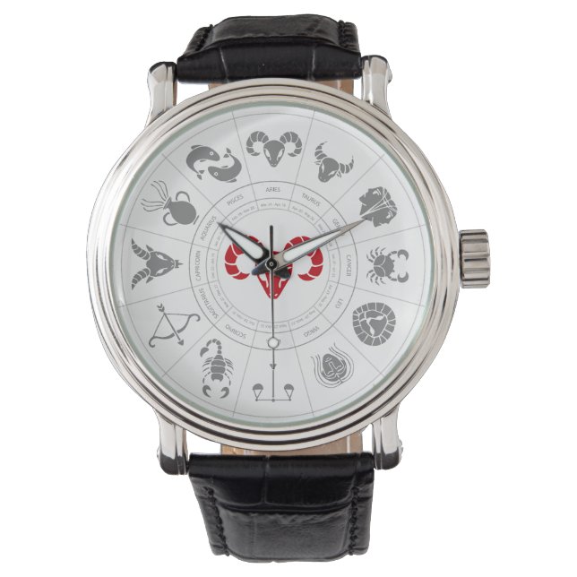 Relógio Aries Zodiac Birthday Gpresente (Frente)