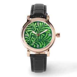 Relógio Art Deco Fern Standard - tons verdes