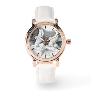 Relógio Arte a lápis monocromática da escultura de Griffin