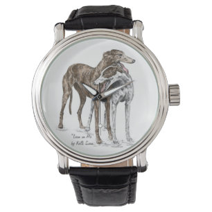 Relógio Arte do cão de dois amigos do galgo
