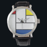 Relógio Arte Moderna De Stijl Geométrica Minimalista Mondr<br><div class="desc">Design Minimalista Mondrian De Stijl em Arte Moderna com Blocos de Cores Vermelho,  Azul,  Amarelo e Branco.</div>