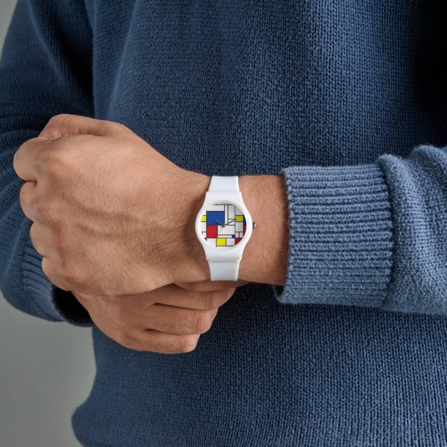 Relógio Arte Moderna De Stijl Geométrica Minimalista Mondr (Mão)