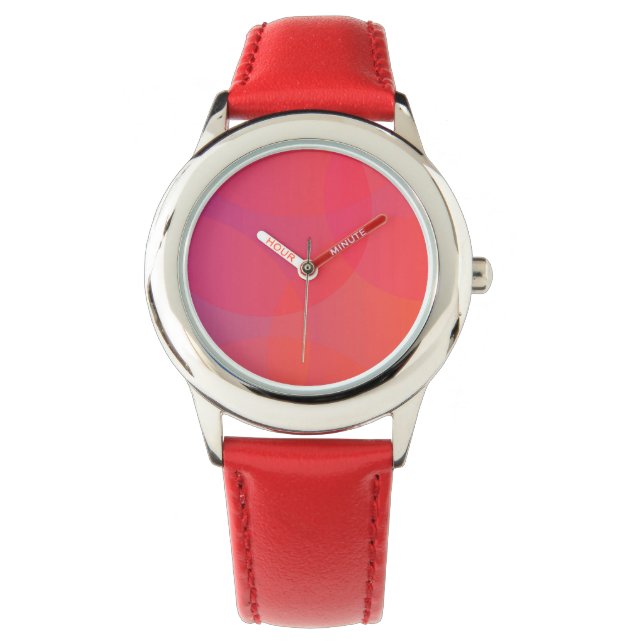 Relógio Arte rosa, laranja, moderna, simples, legal, moder (Frente)