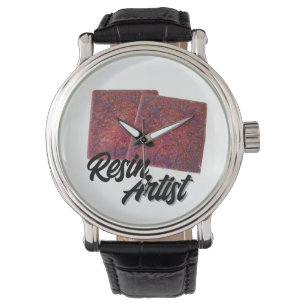 Relógio Artista de Resina Designer Brilho