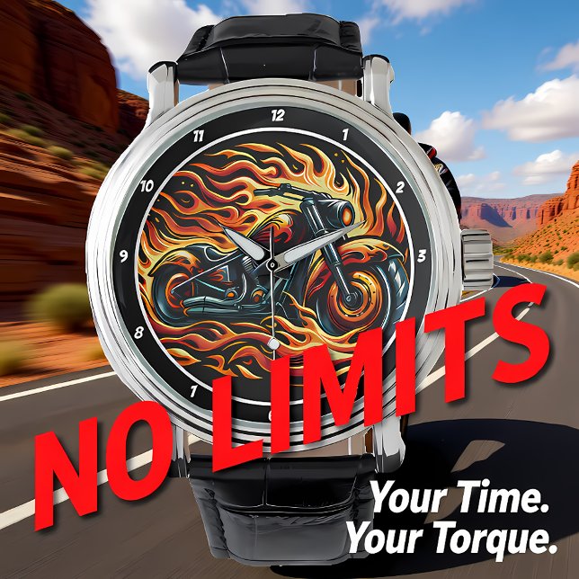 Relógio Artistic Illustration of a Motorcycle. (Criador carregado)